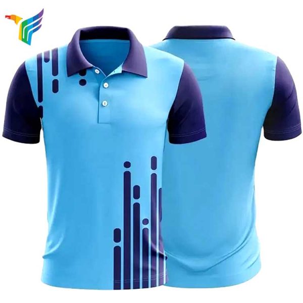 Blue Color Golf Polo Full Sublimation