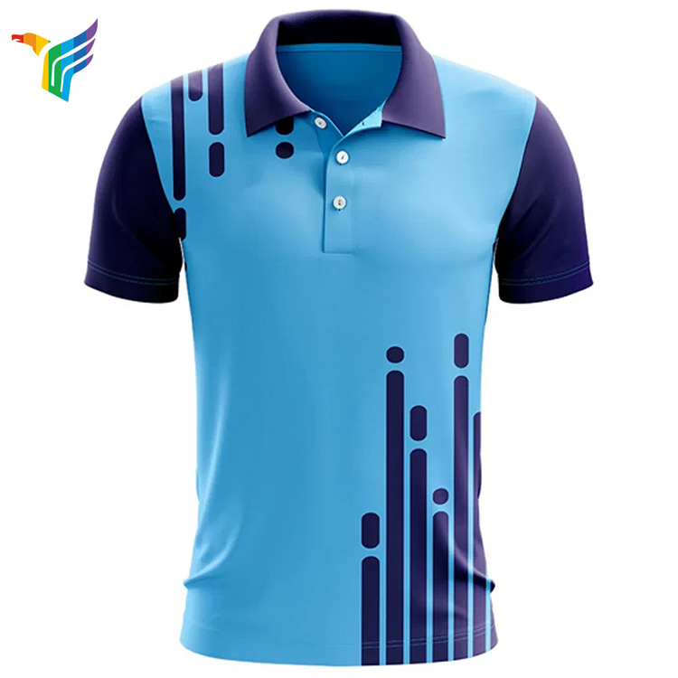 Blue Color Golf Polo Full Sublimation