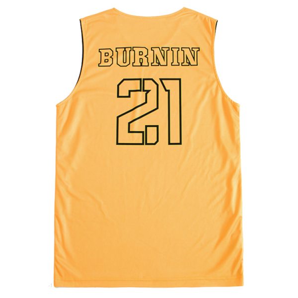 yellow color casual basketball jersey - Image 2