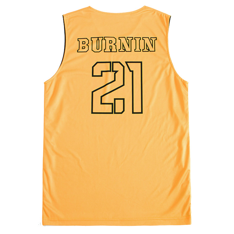 yellow color casual basketball jersey