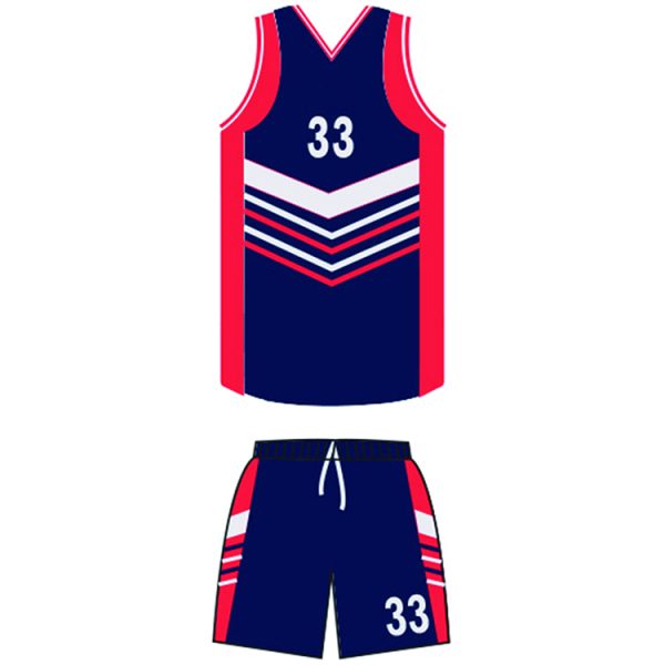 red blue sleevess basketball uniform - Image 2